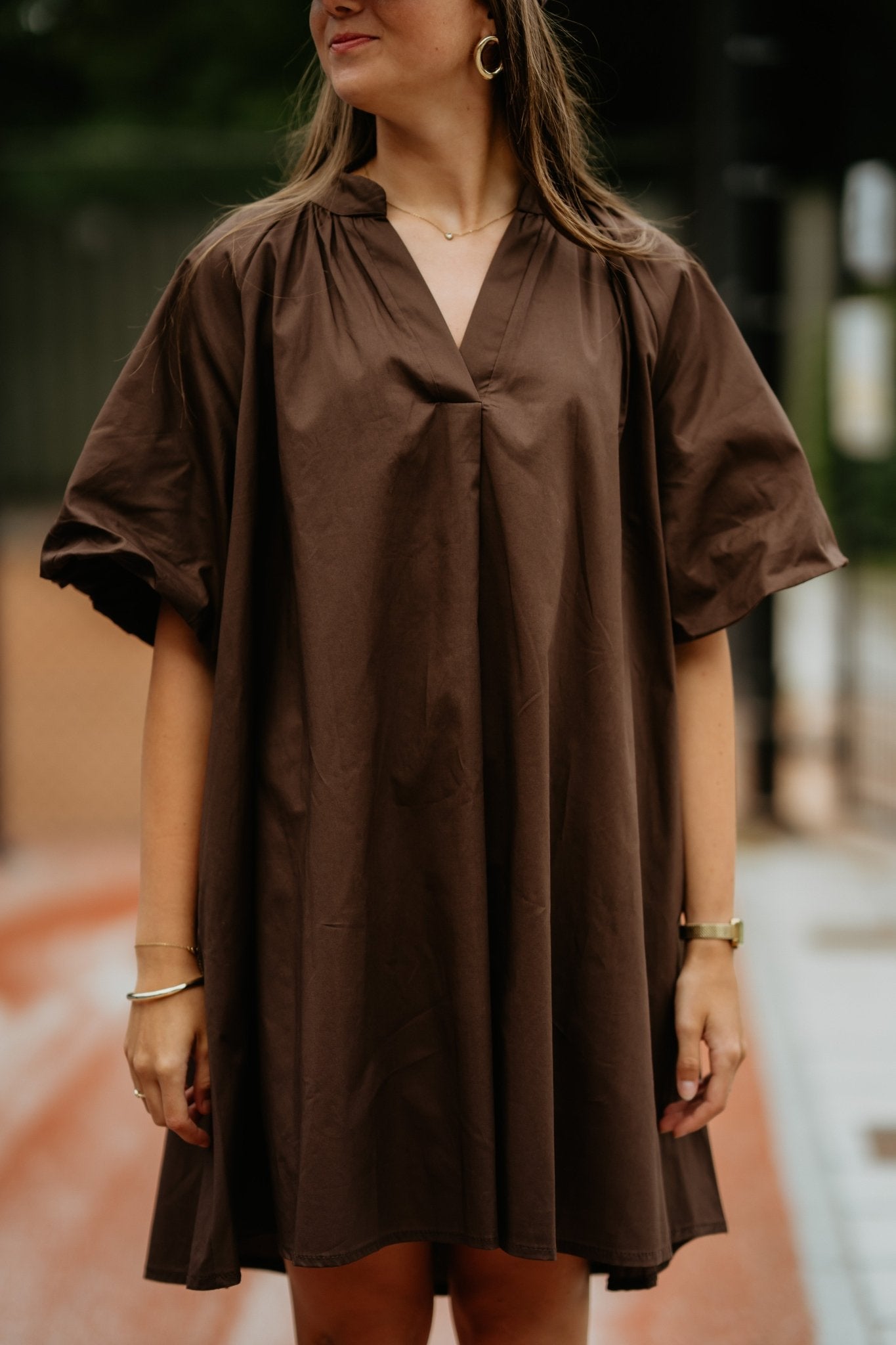 Xandra blouse dress brown - Bij Keesje - Bij Keesje - jurk