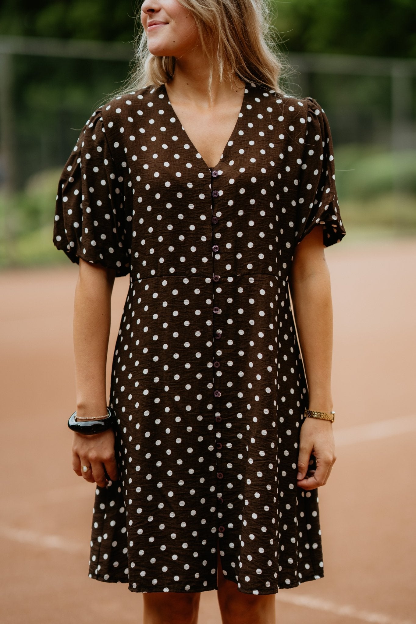 Xanthe dress dots brown - Bij Keesje - Bij Keesje - jurk