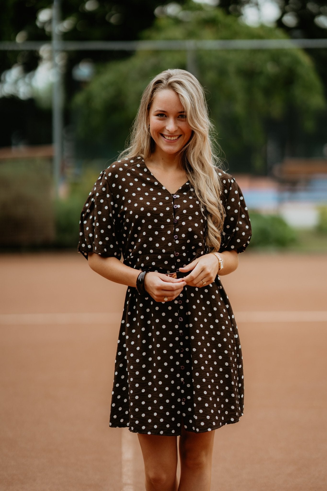 Xanthe dress dots brown - Bij Keesje - Bij Keesje - jurk