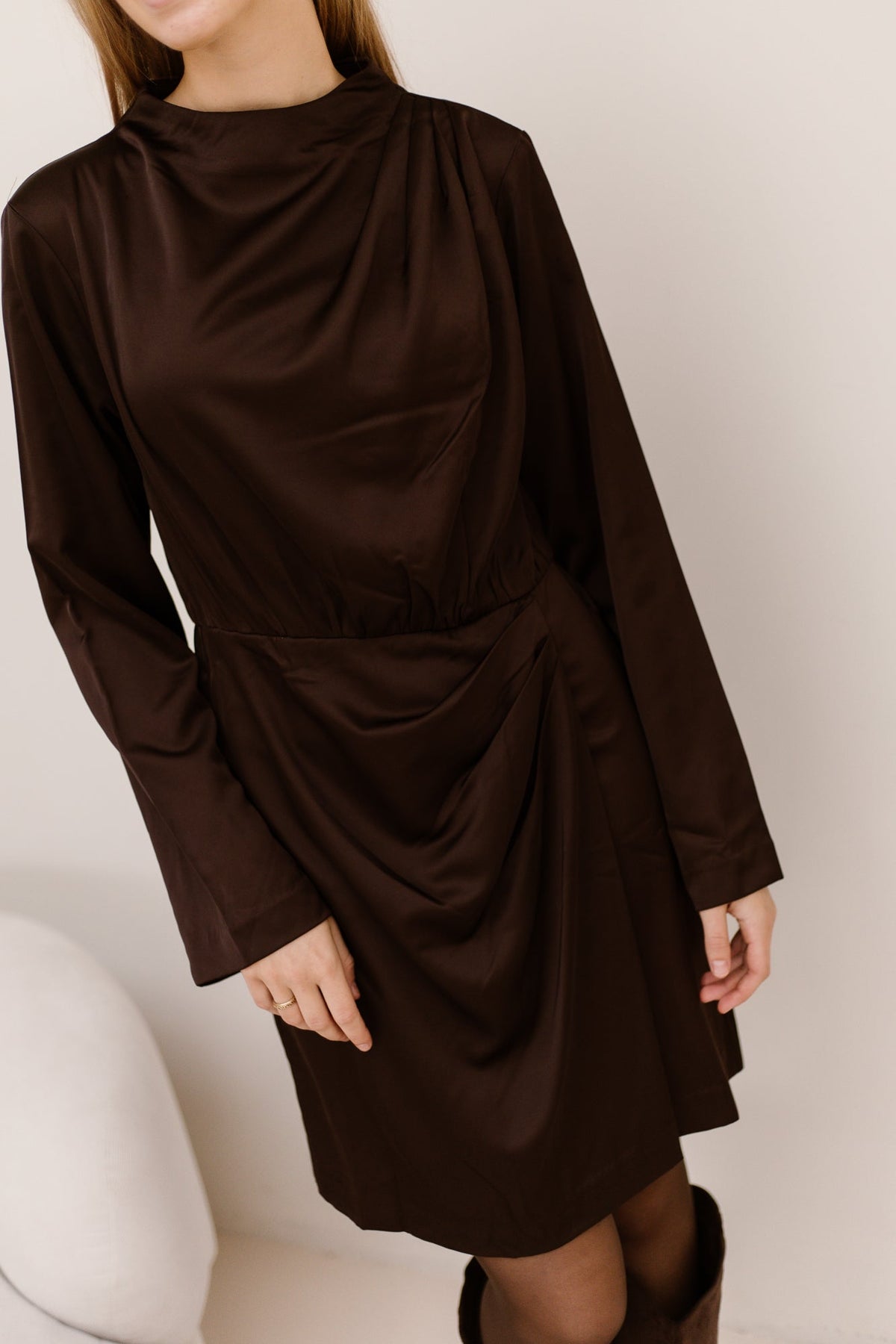 Yasbista dress coffee bean - Bij Keesje - Y.A.S - Jurk