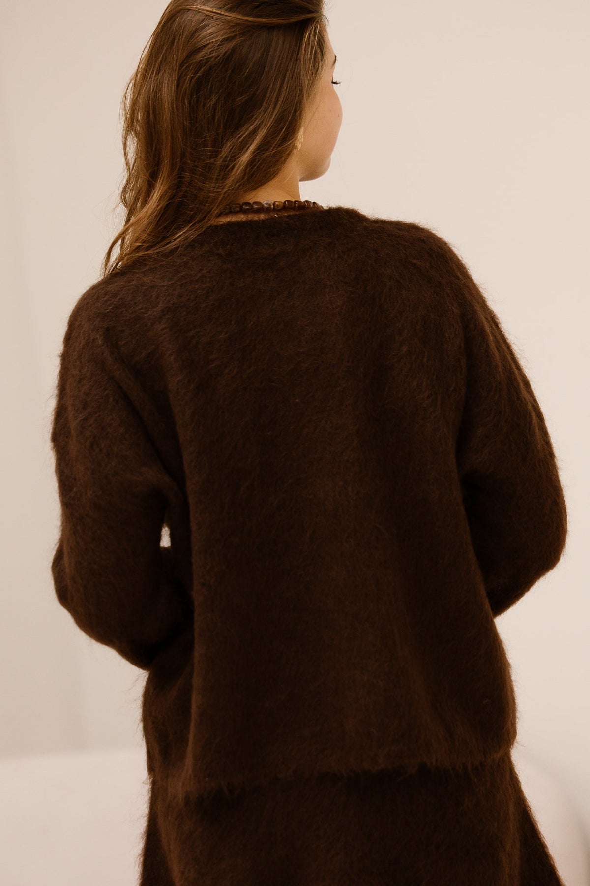 Yastilde LS Mohair Blend cardigan Mole/Melange - Bij Keesje - Y.A.S - Trui