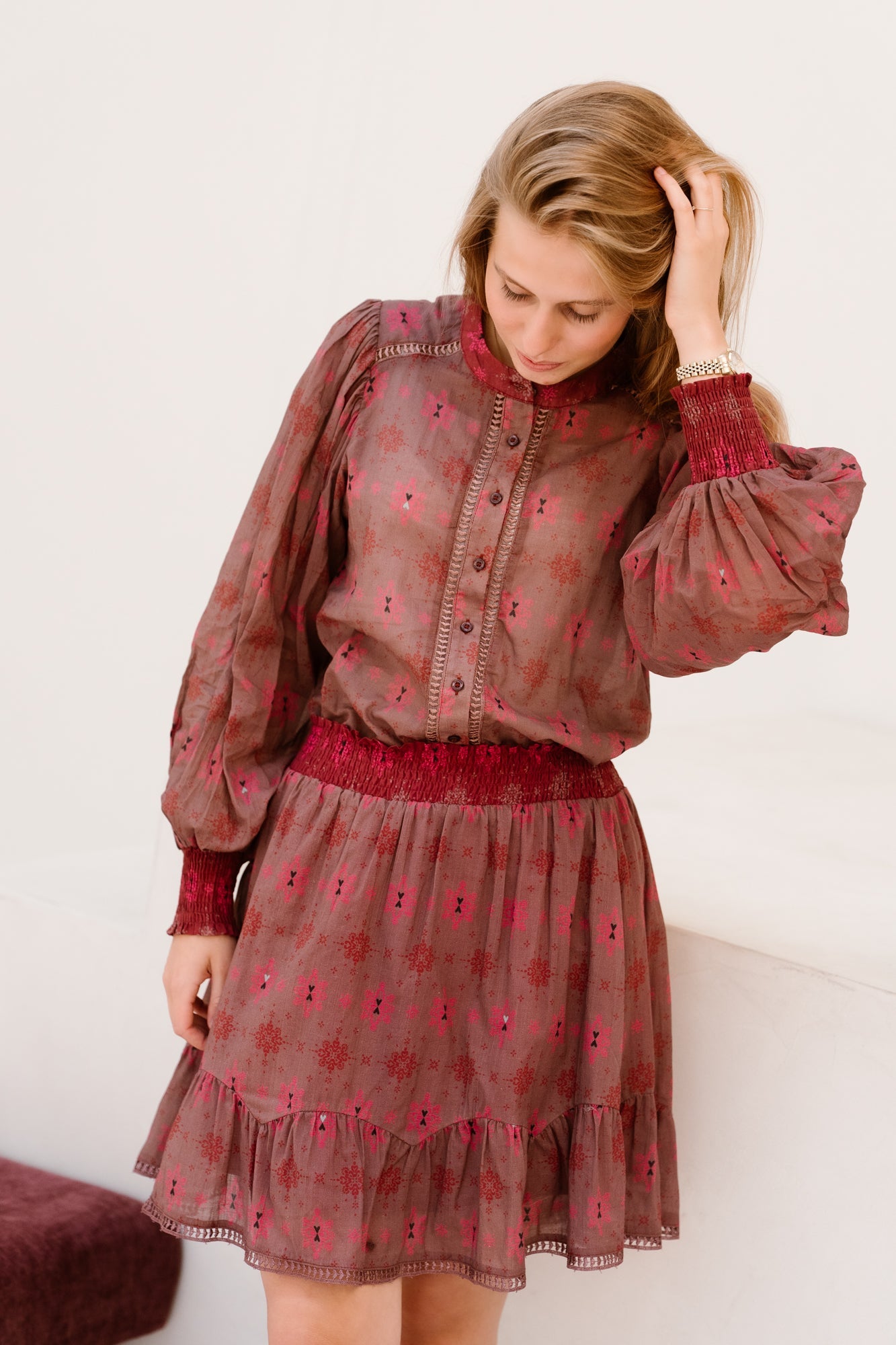 Zana Blouse Rosy Brown/Tango Blush - Bij Keesje - FLURESK - Blouse