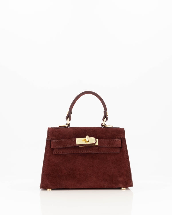 Tas Grace suede bordeaux