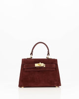 Tas Grace suede bordeaux