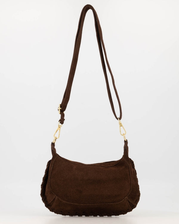 Tas Helin suede donkerbruin