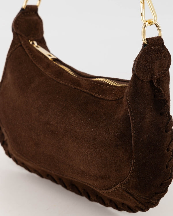 Tas Helin suede donkerbruin