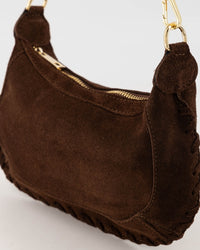 Tas Helin suede donkerbruin
