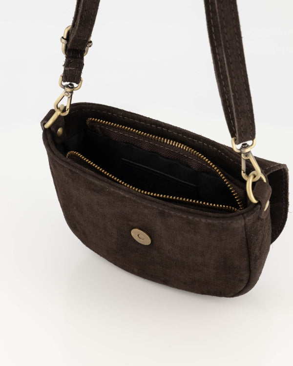 Tas Sevilla suede donkerbruin
