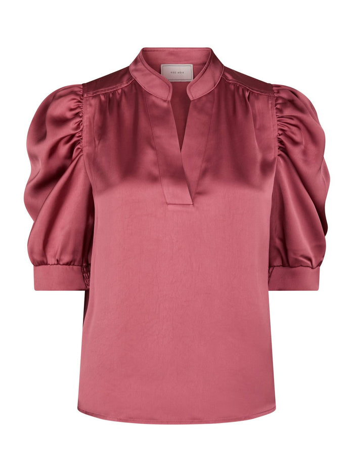 Roella heavy sateen blouse cherry pink