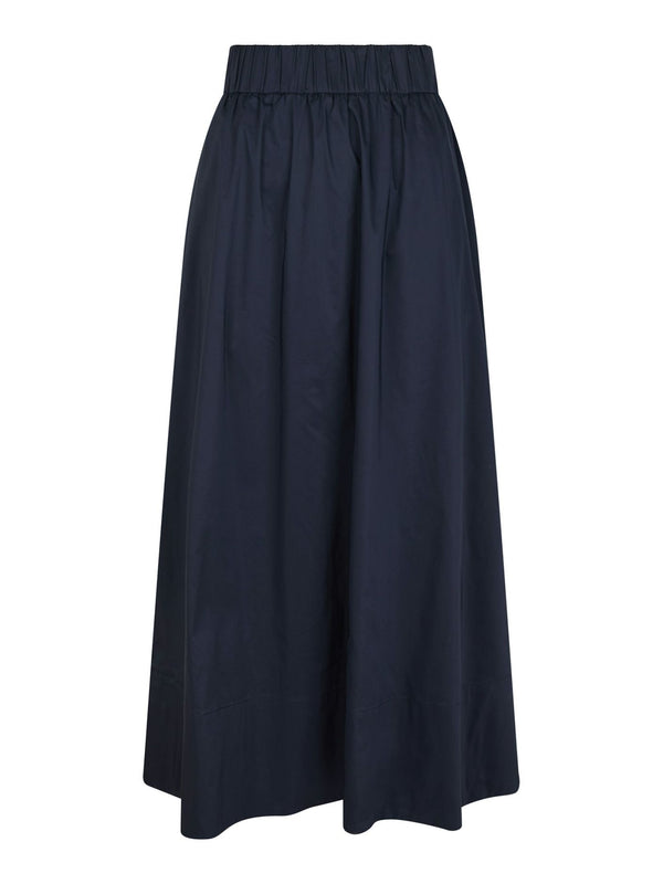 Yara long poplin skirt navy