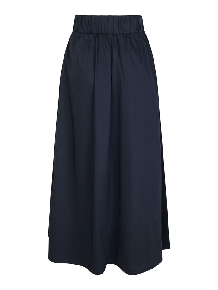 Yara long poplin skirt navy