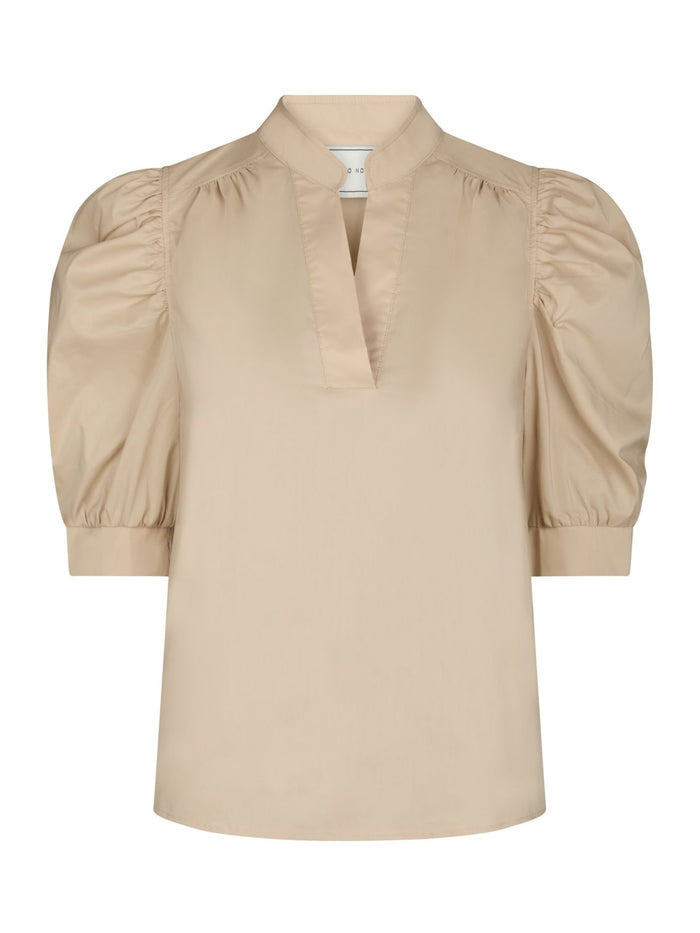 Roella poplin blouse Dark Sand