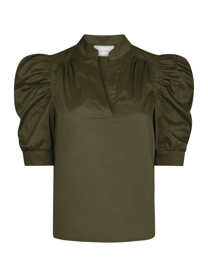 Roella poplin blouse Army