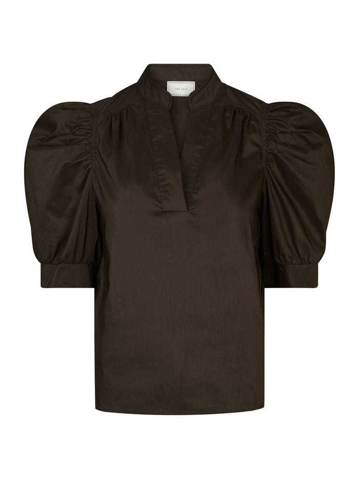 Roella poplin blouse Chocolate Brown