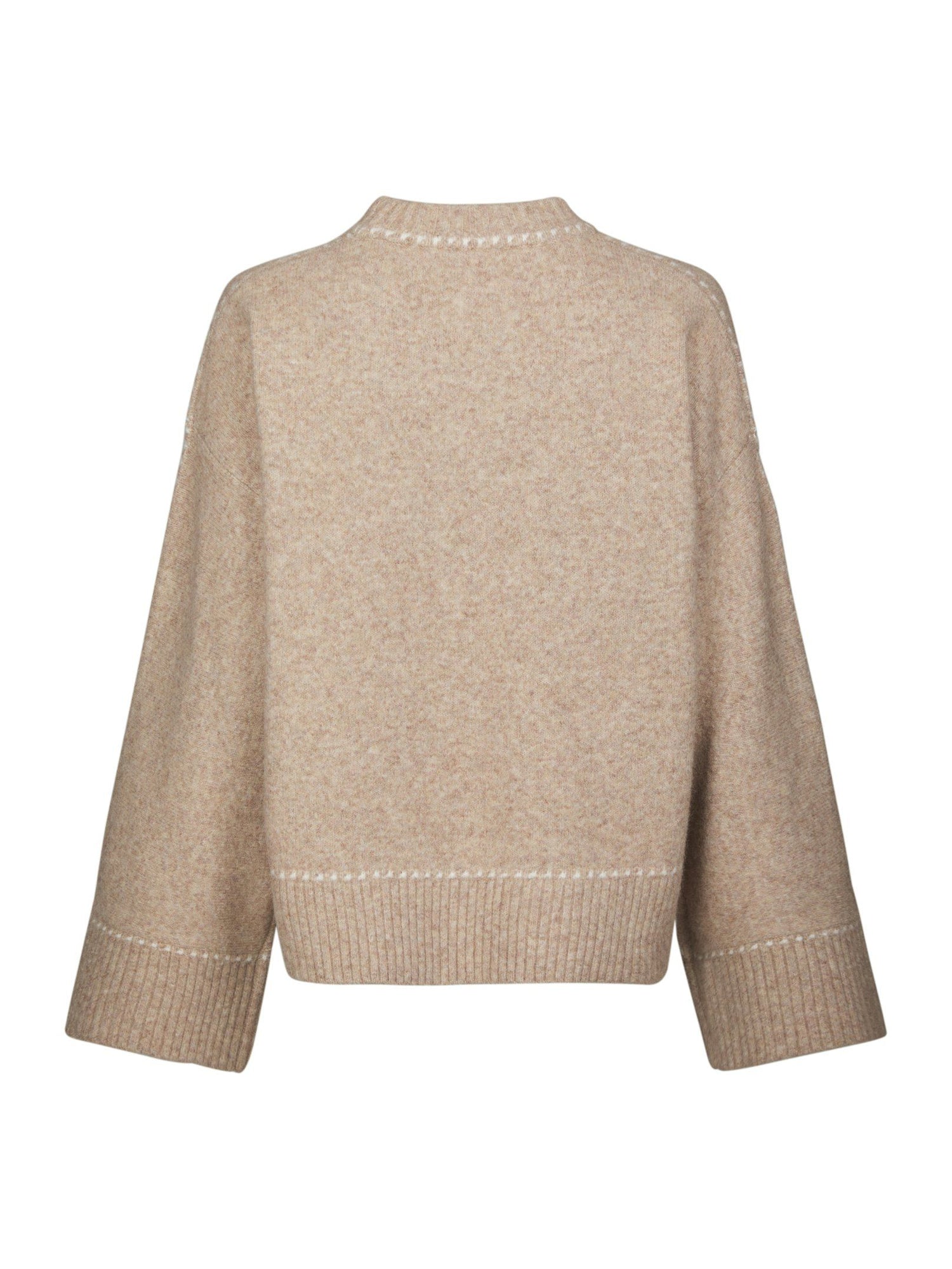 Roeme knit stitch blouse beige melange