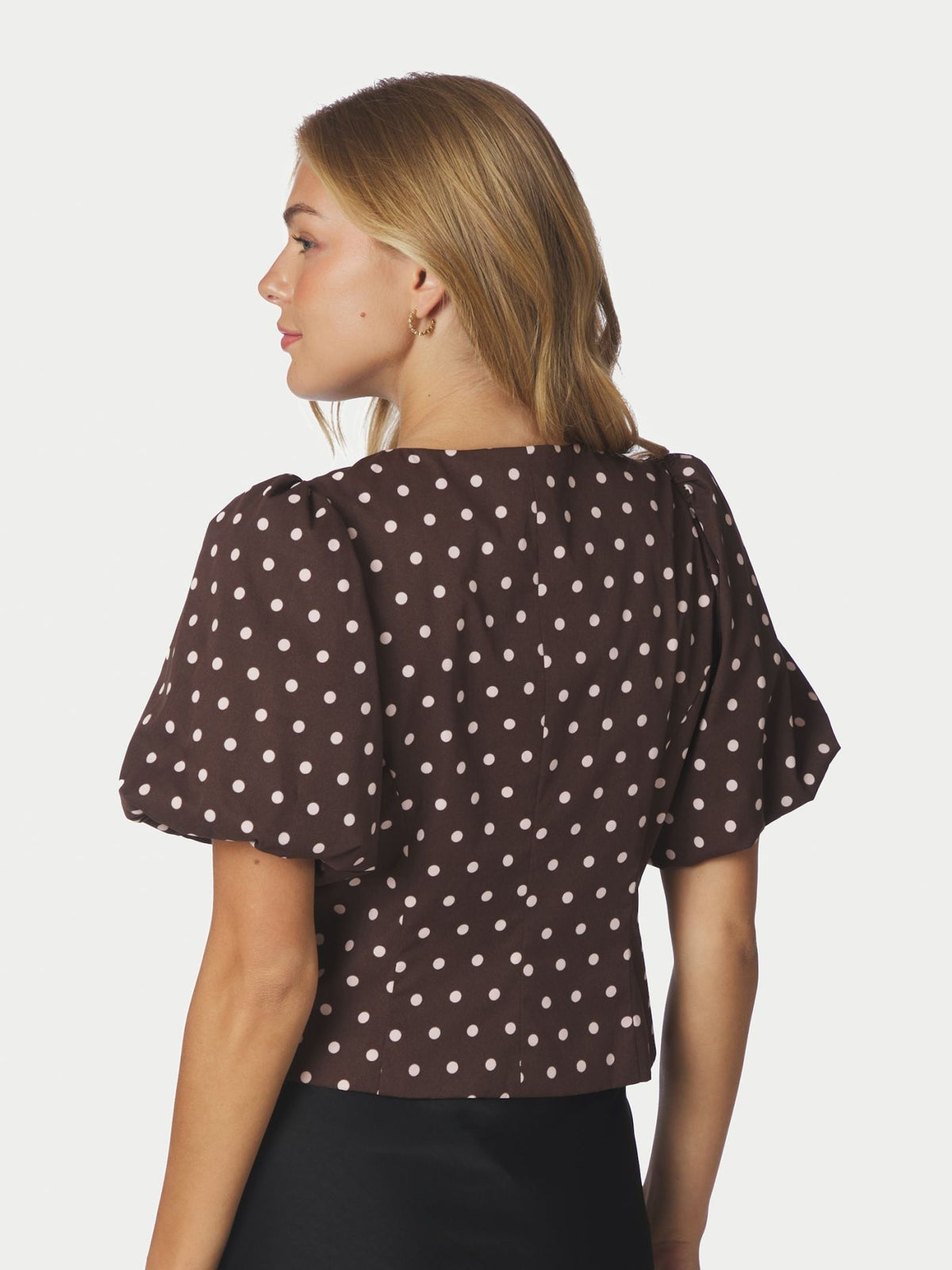 Anela Dot Blouse Brown