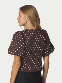 Anela Dot Blouse Brown
