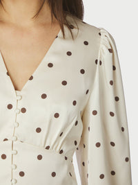 Mabel Dotted Dress Creme