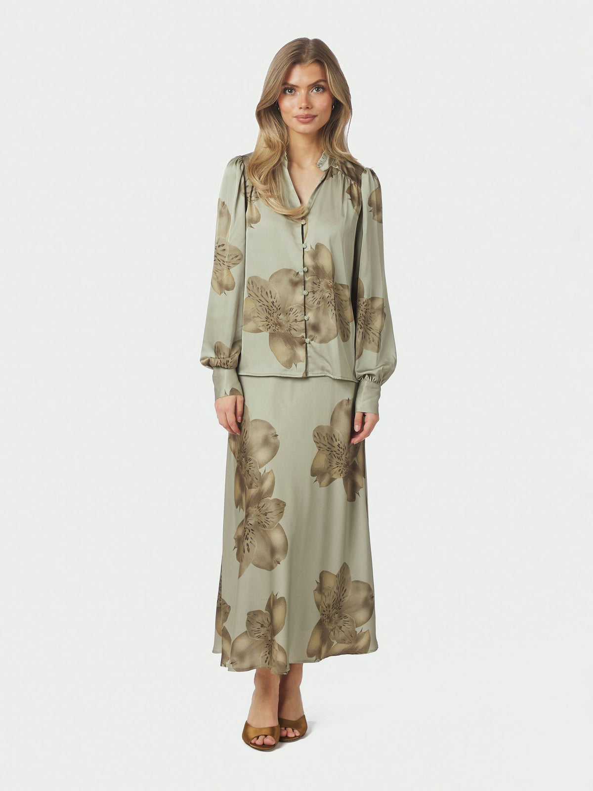 Massima misty orchid blouse smoke green