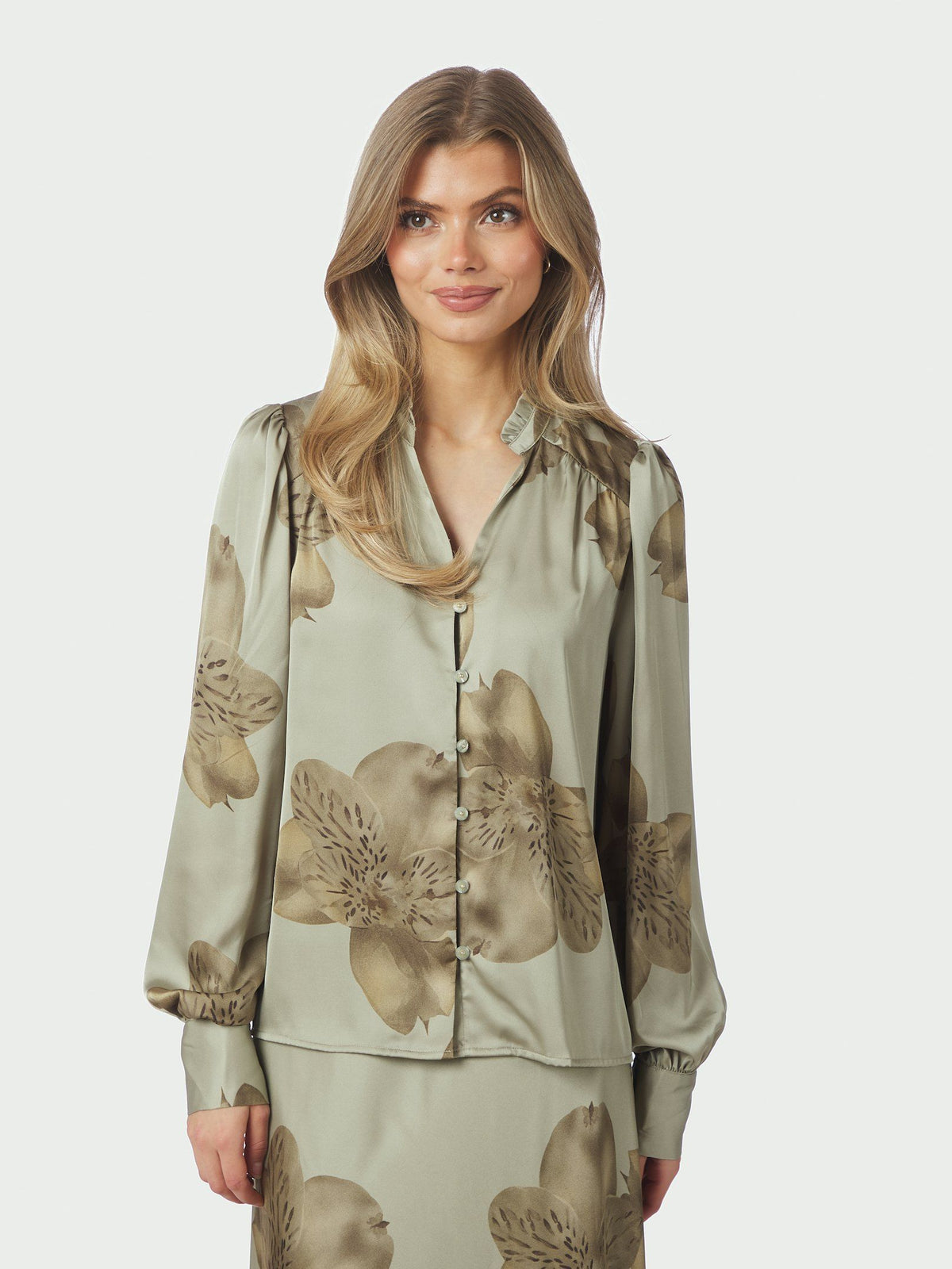 Massima misty orchid blouse smoke green