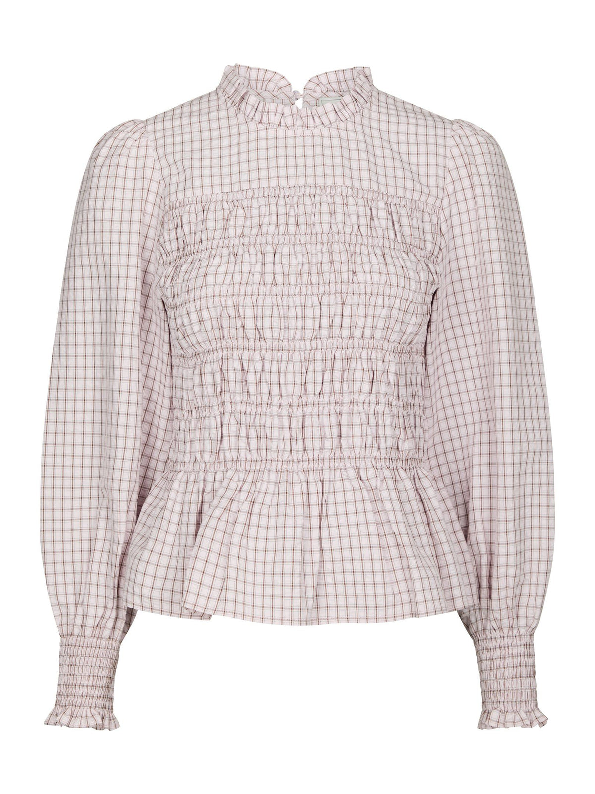 Possa mini check blouse light pink