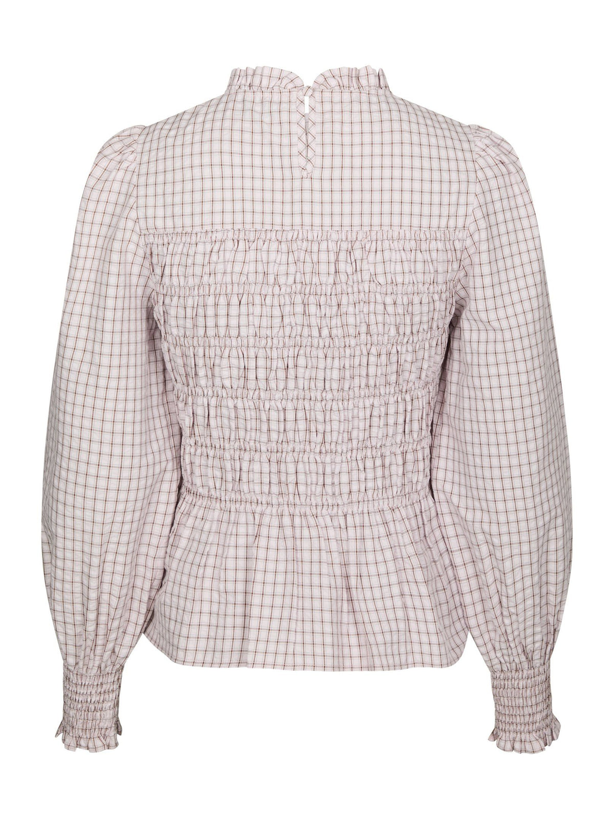 Possa mini check blouse light pink