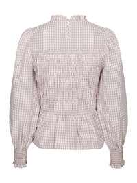 Possa mini check blouse light pink