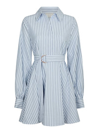 Felice Striped Crepe Dress Blue