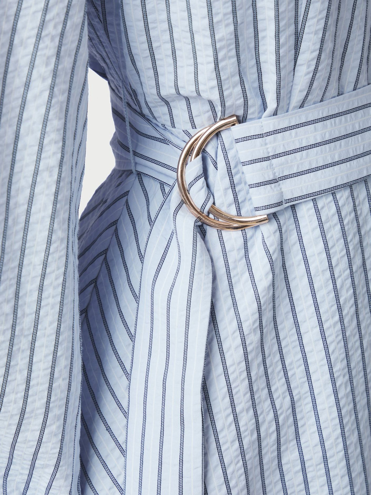 Felice Striped Crepe Dress Blue