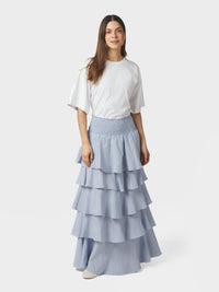 Morris Mini Stripe Skirt Light Blue
