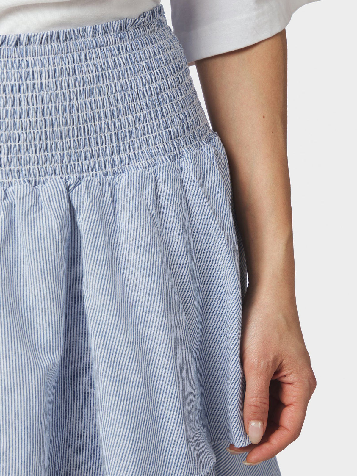 Morris Mini Stripe Skirt Light Blue
