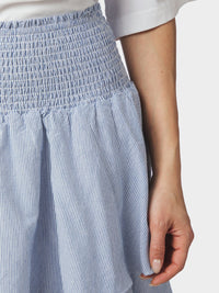 Morris Mini Stripe Skirt Light Blue