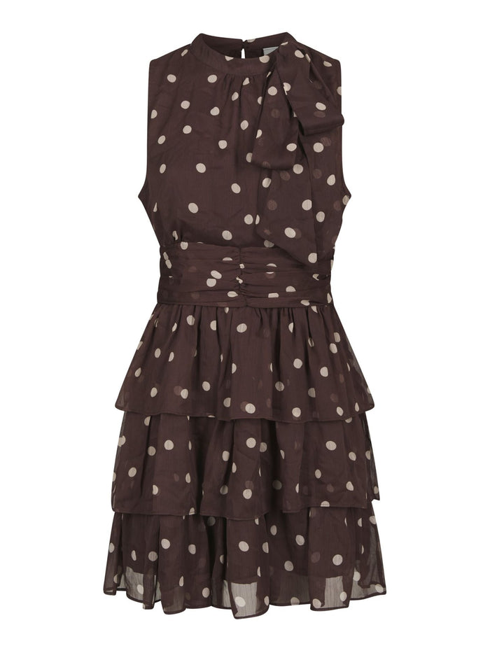 May Big Dot Dress Brown