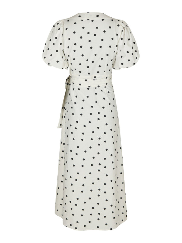 Clarine Linen Dot Dress White