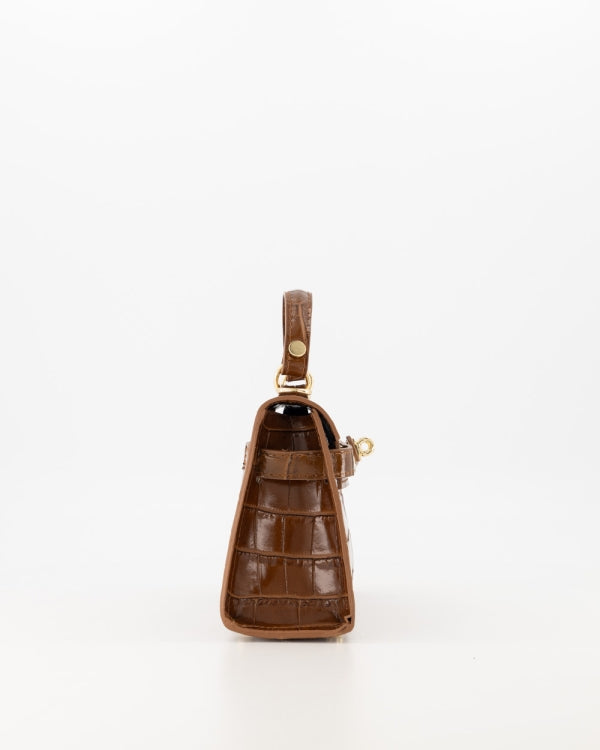 Tas Grace croco cognac