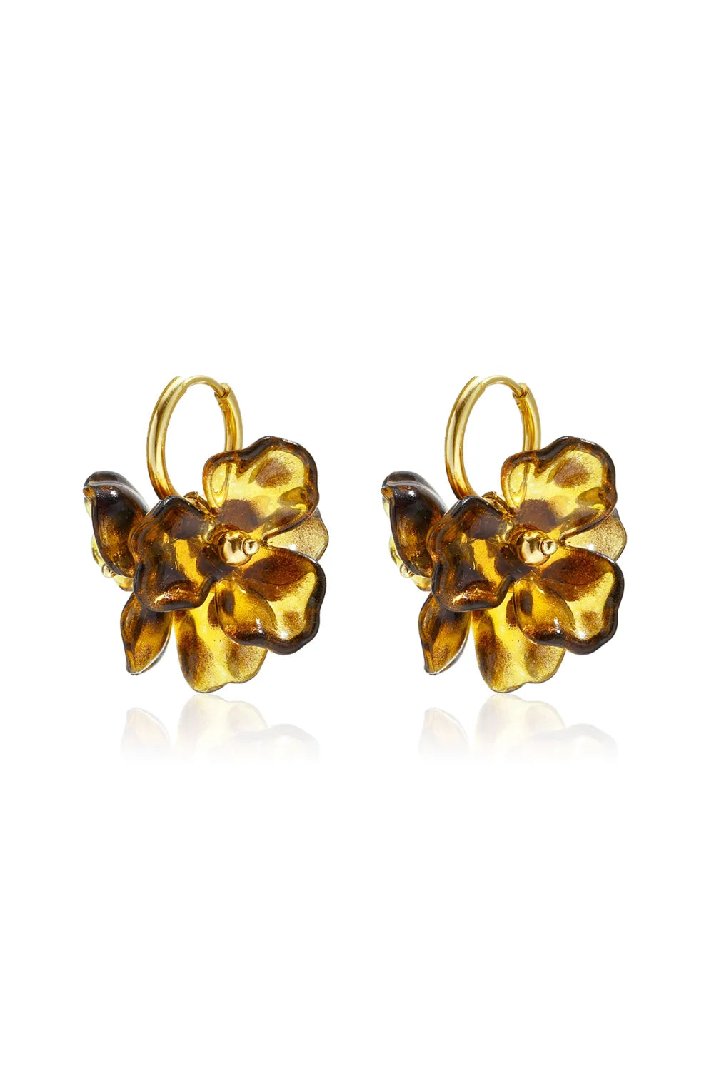 Oorbellen Mariella big flower brown