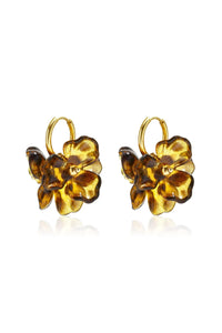 Oorbellen Mariella big flower brown