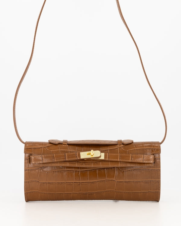 Tas Palermo croco bruin