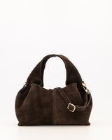 Tas Polly suede donkerbruin