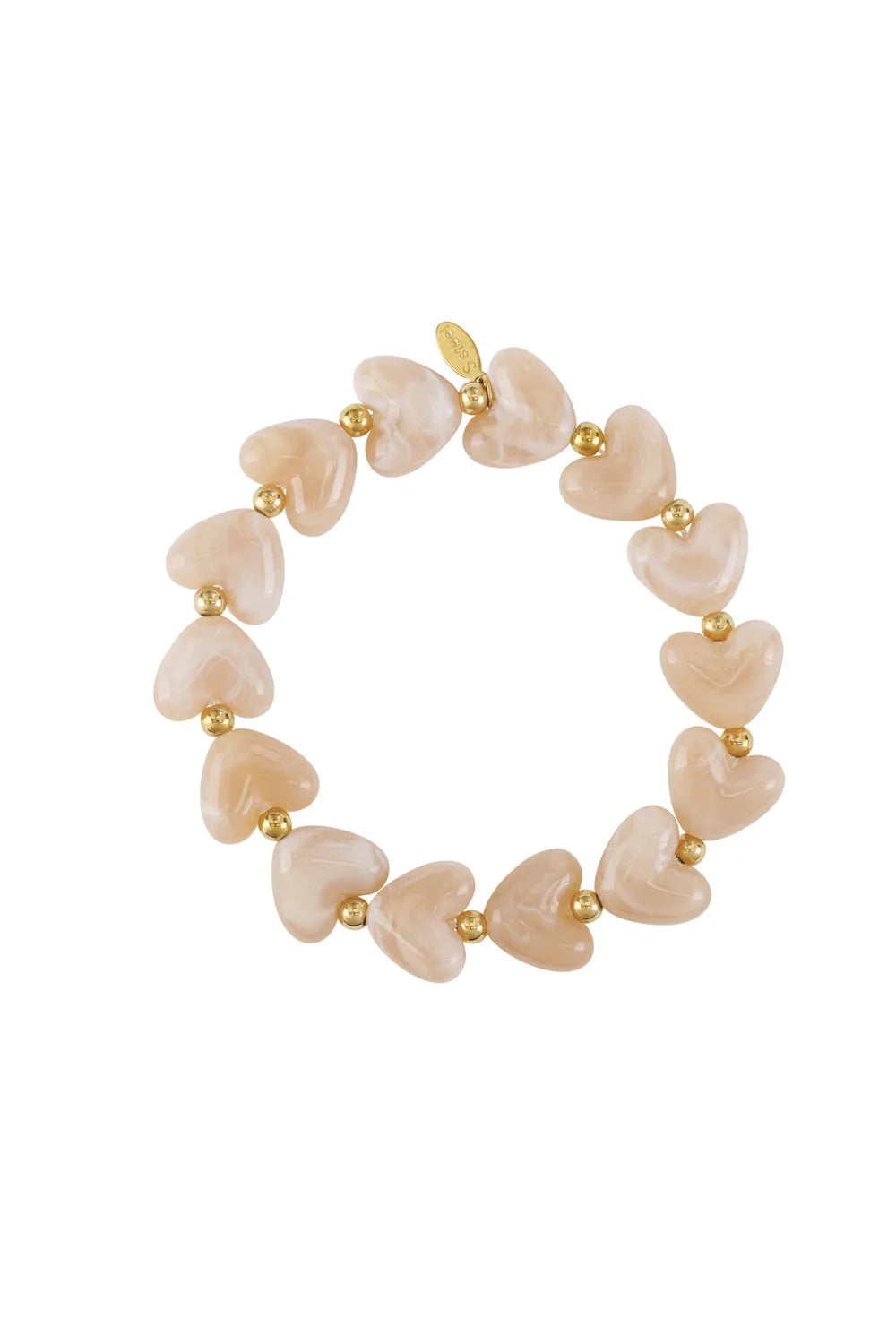 Olga armband hartjes khaki