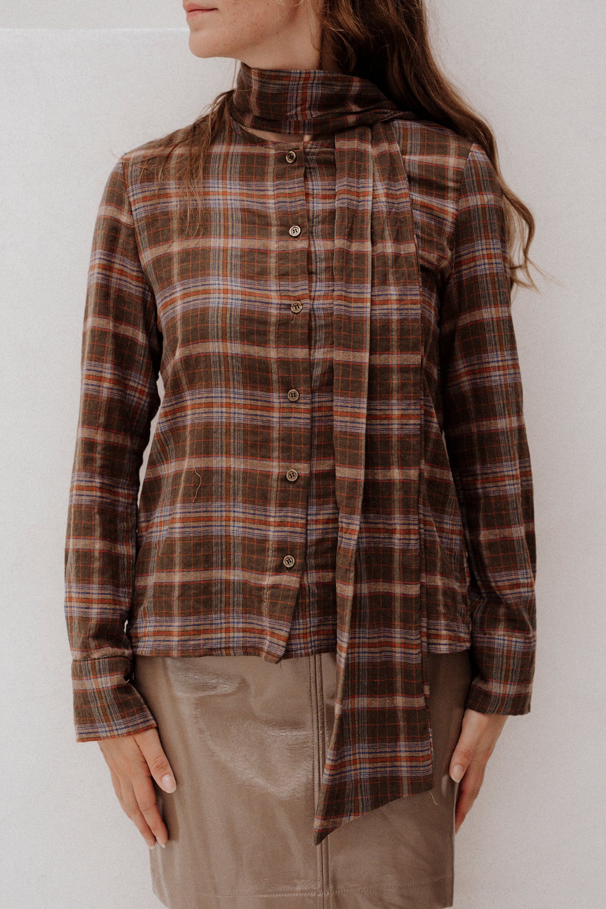 Esmee blouse ruit strik