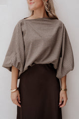 Ellen Ruit Blouse Bruin