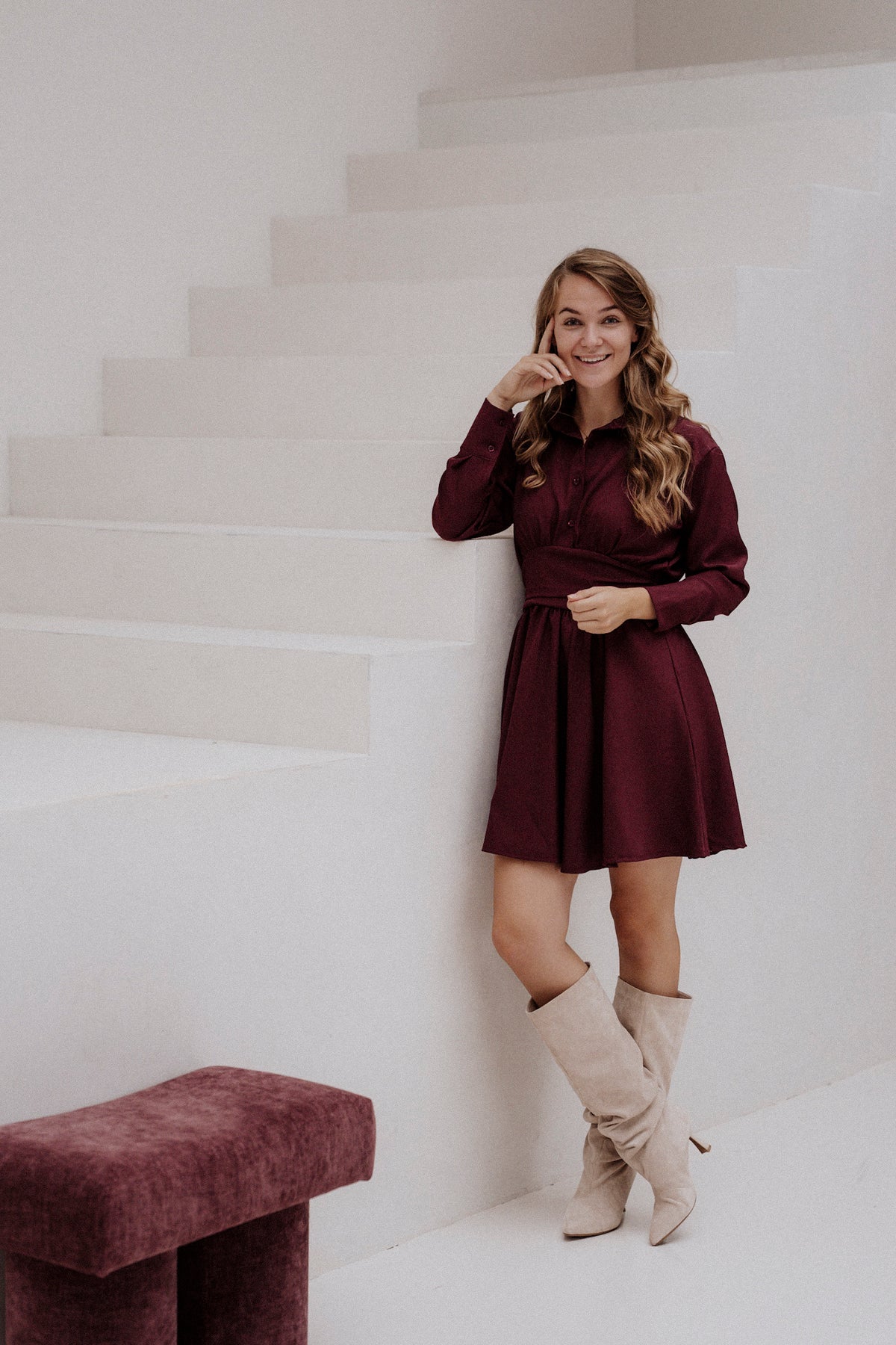 Evie Dress Bordeaux