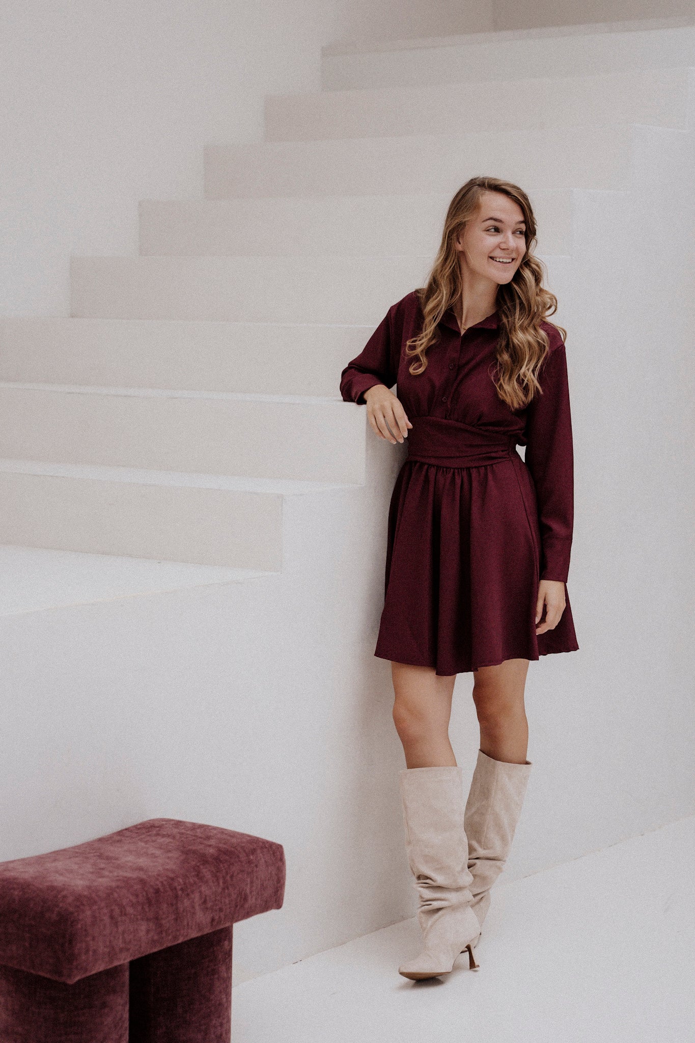 Evie Dress Bordeaux