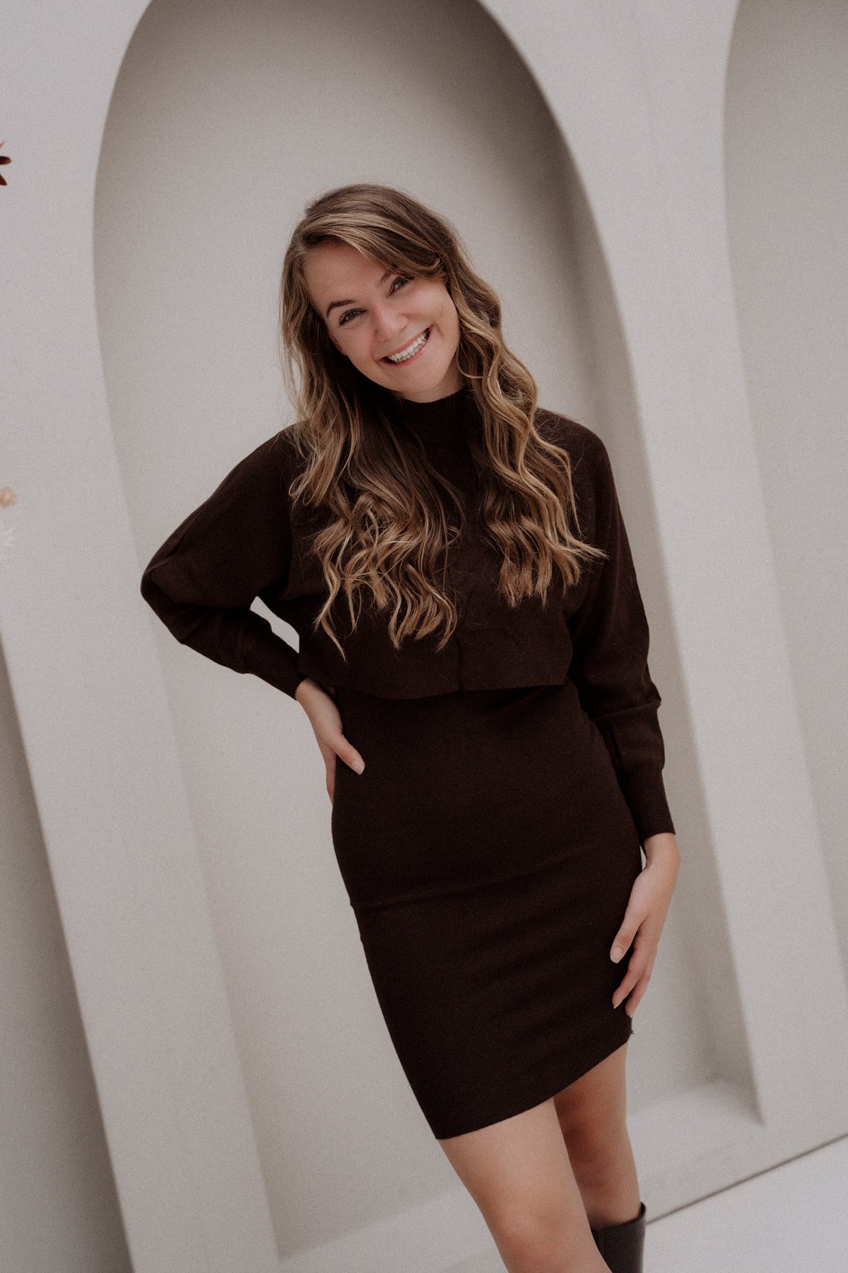Esther tweedelig set Brown