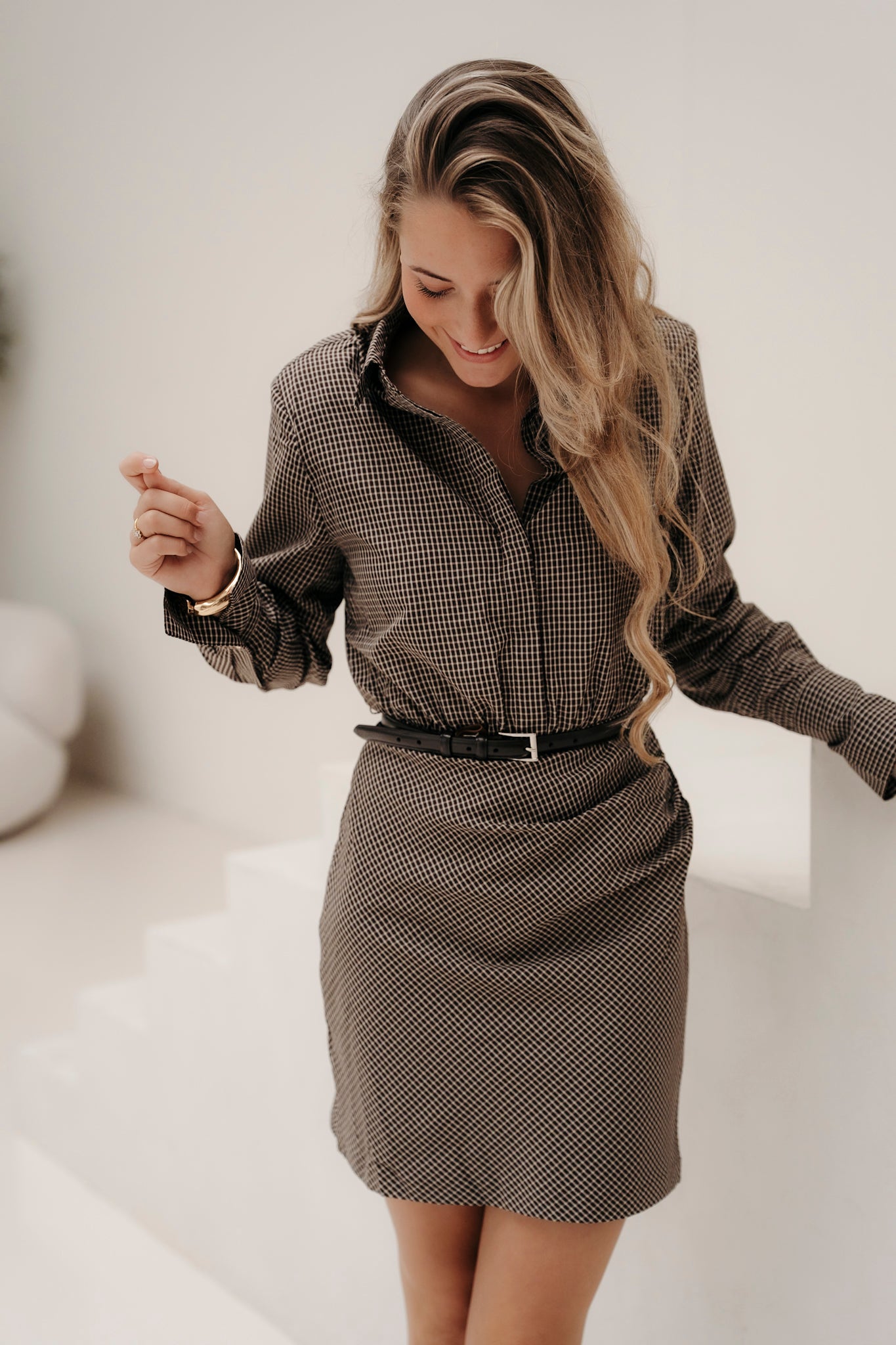 Dilan Check Dress Chocolate