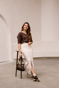 Sandra top dark brown