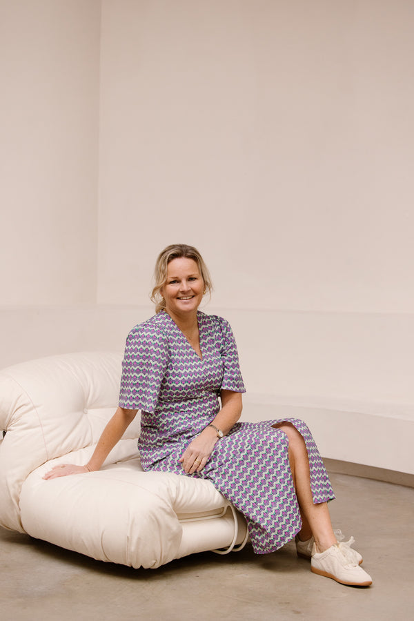 Marielle print dress purple