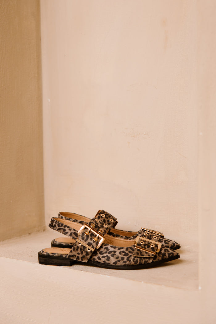 Birmingham slingback met gesp leopard