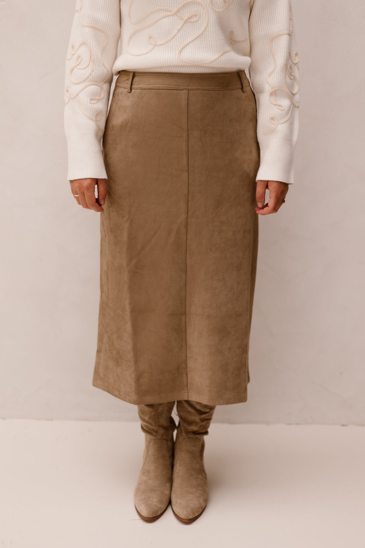 SL Skirt suede taupe - 26569